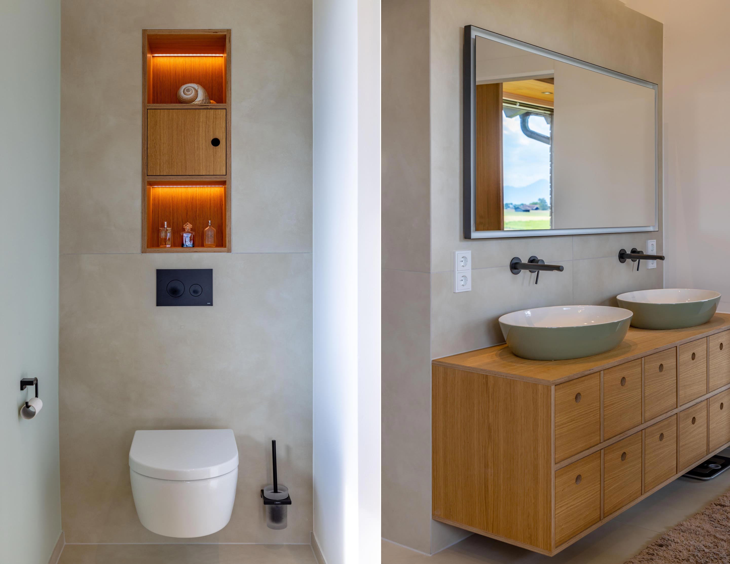 Waschtisch und WC im Bad OG